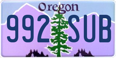 OR license plate 992SUB