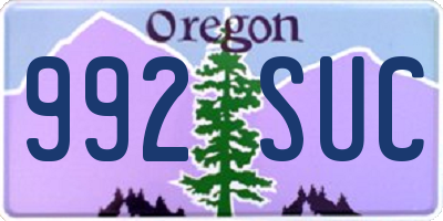 OR license plate 992SUC