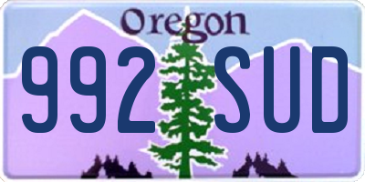 OR license plate 992SUD