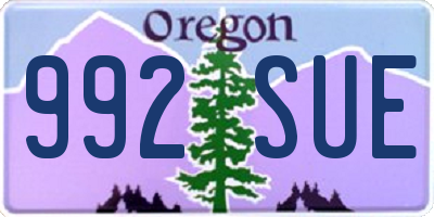 OR license plate 992SUE