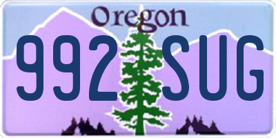 OR license plate 992SUG