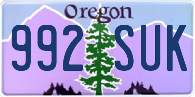 OR license plate 992SUK