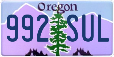 OR license plate 992SUL