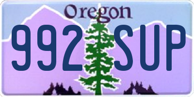 OR license plate 992SUP