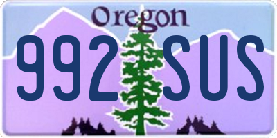 OR license plate 992SUS