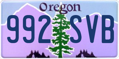 OR license plate 992SVB