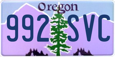OR license plate 992SVC