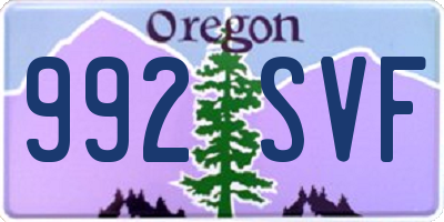 OR license plate 992SVF