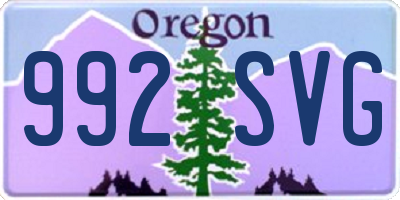 OR license plate 992SVG
