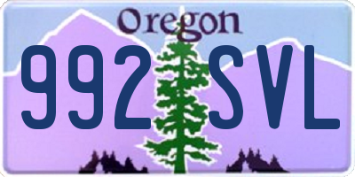 OR license plate 992SVL