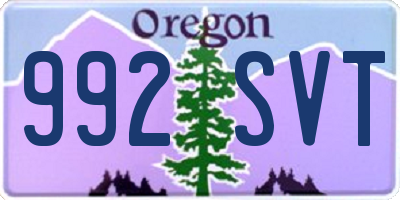 OR license plate 992SVT