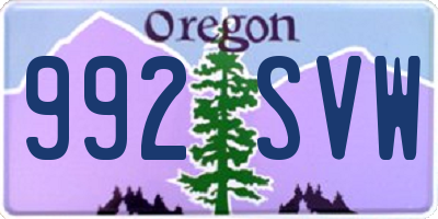 OR license plate 992SVW