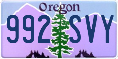 OR license plate 992SVY