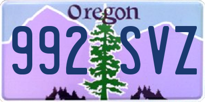 OR license plate 992SVZ