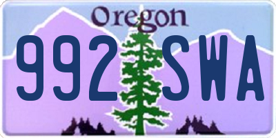 OR license plate 992SWA