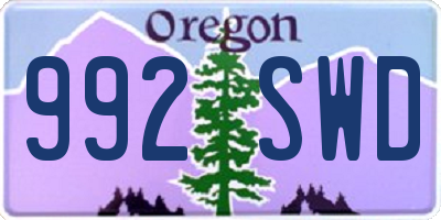 OR license plate 992SWD