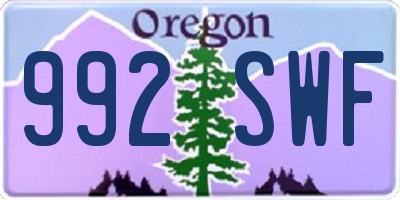 OR license plate 992SWF