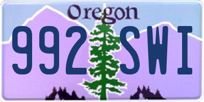 OR license plate 992SWI