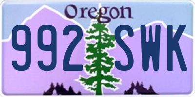 OR license plate 992SWK