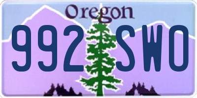 OR license plate 992SWO