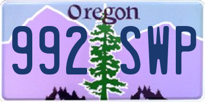 OR license plate 992SWP