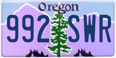 OR license plate 992SWR