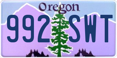 OR license plate 992SWT