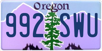 OR license plate 992SWU