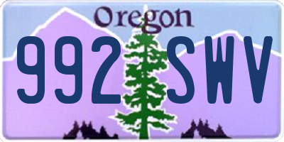 OR license plate 992SWV