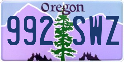OR license plate 992SWZ