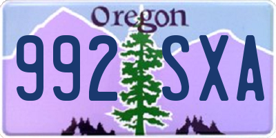 OR license plate 992SXA
