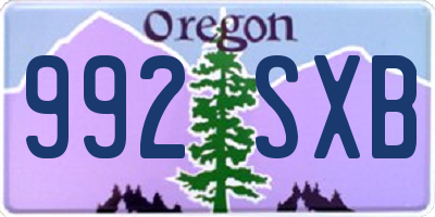 OR license plate 992SXB