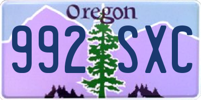 OR license plate 992SXC