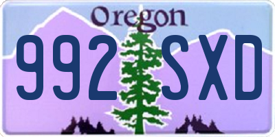 OR license plate 992SXD