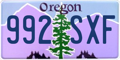 OR license plate 992SXF
