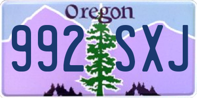 OR license plate 992SXJ
