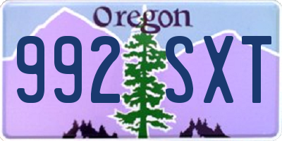 OR license plate 992SXT