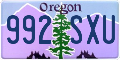 OR license plate 992SXU
