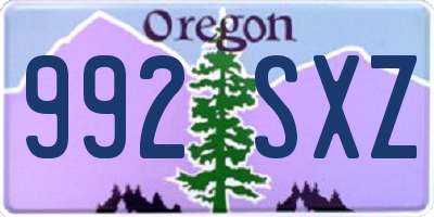 OR license plate 992SXZ