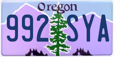 OR license plate 992SYA