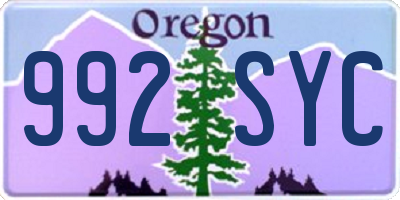 OR license plate 992SYC