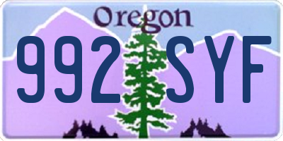 OR license plate 992SYF