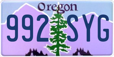 OR license plate 992SYG