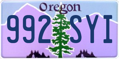 OR license plate 992SYI