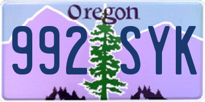 OR license plate 992SYK