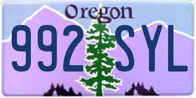 OR license plate 992SYL