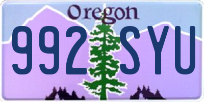 OR license plate 992SYU