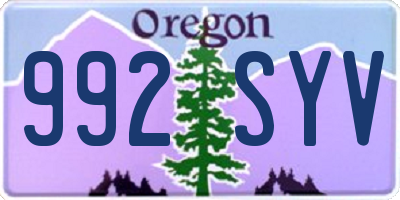 OR license plate 992SYV