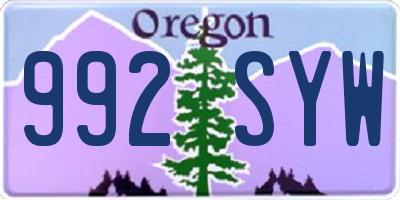 OR license plate 992SYW