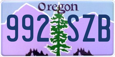 OR license plate 992SZB